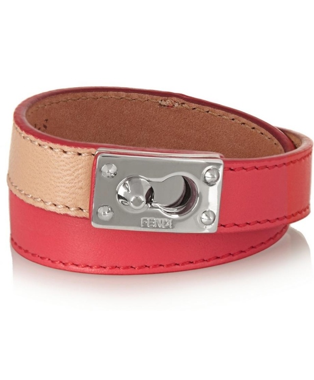 Fendi-armband-design-rosa-ros-guldgruva-läder-palladium-belagd