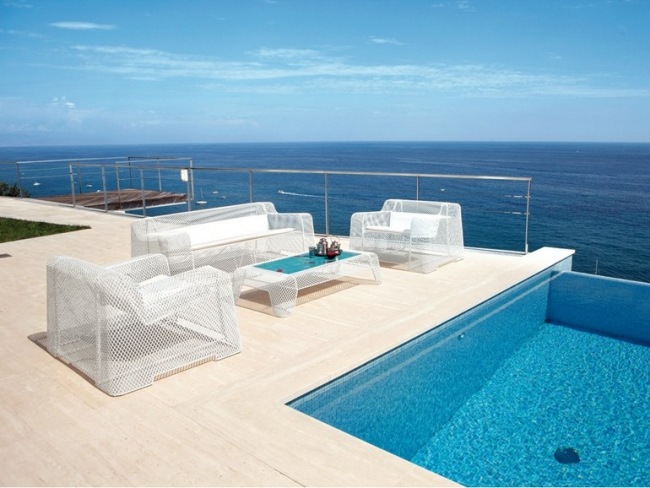 lounge möbler soffset vit mesh look pool Paola Navone ivy emu grupp