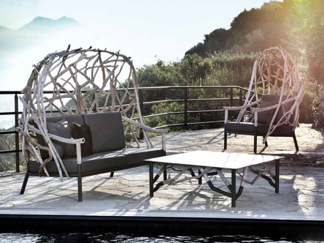 design utomhuskollektion fåtöljer soffa trä Bastien Taillard Frank Lefebvre bleu-nature