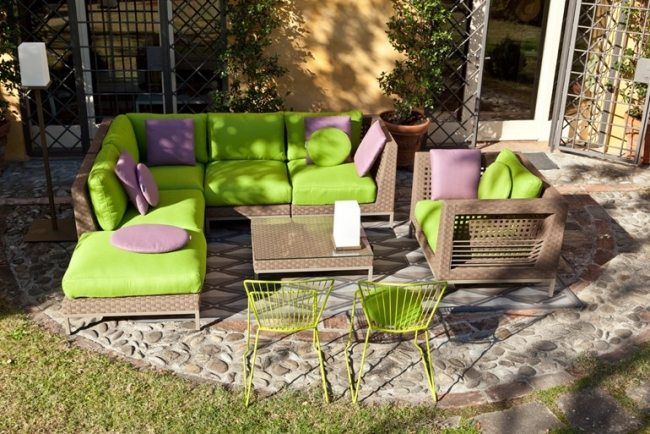 Trädgårdsmöbler idéer lounge trädgård soffa pall fåtölj bord set corradi