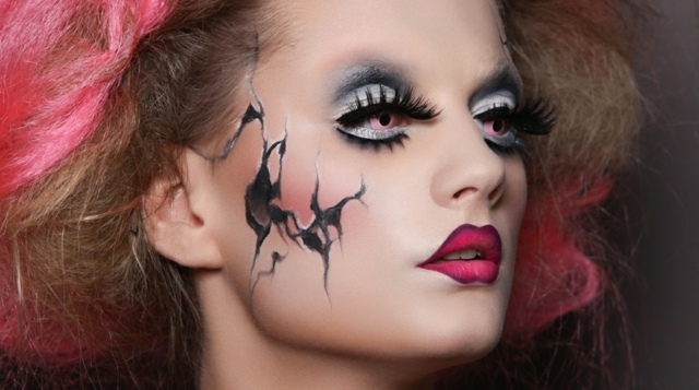 Idéer Halloween make-up dockfärg läskigt