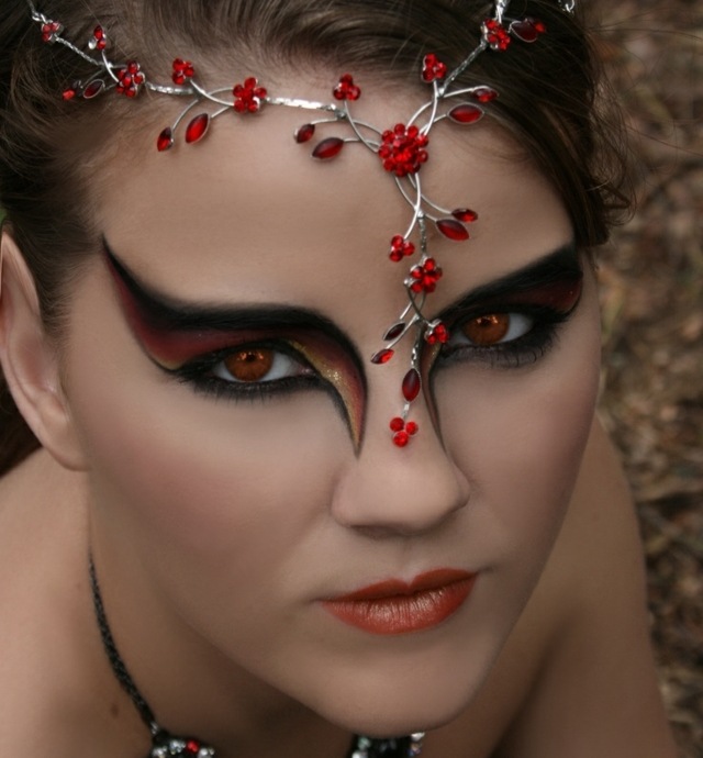 Halloween makeup idéer kvinnor huvudbonad