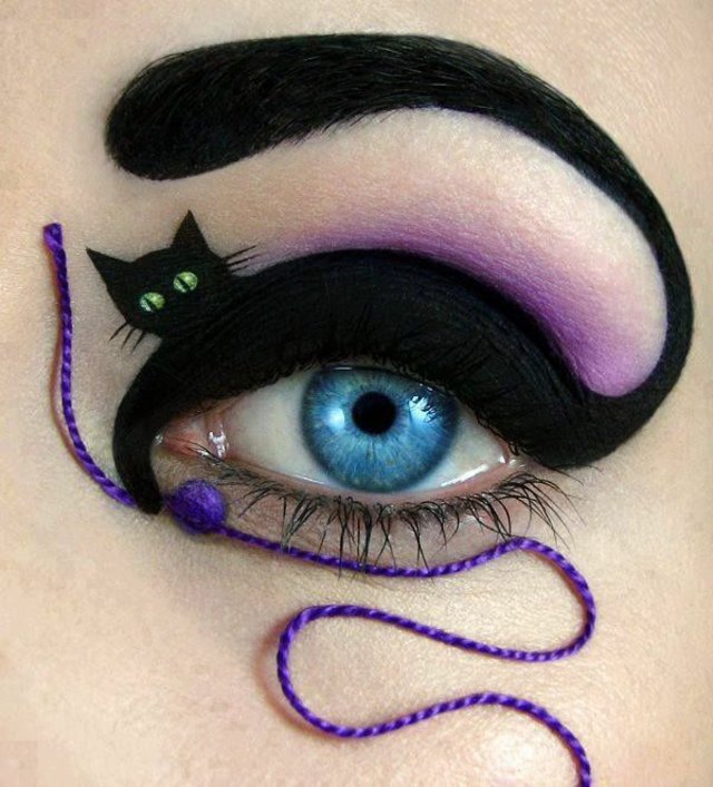 Halloween ögon makeup idéer kvinnor katt