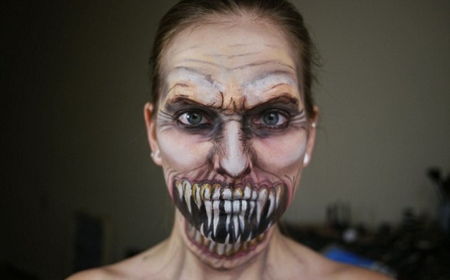 Make-up idéer zombies Halloween smink läskigt
