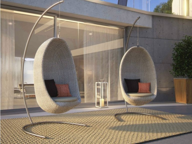 hängande stol idéer nest atmosphera korg stil grädde modern matta
