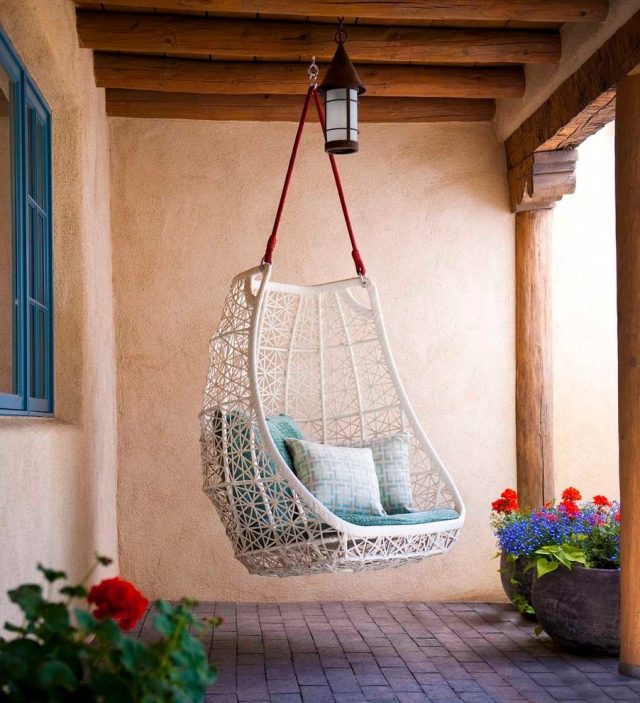 Hängande stolar veranda-terrass uppsättning idéer möbler dekoration