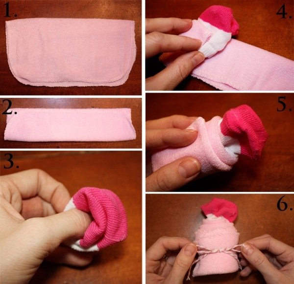 babydusch-gåvor-gör-själv-babysocka-tvättduk-cupcake