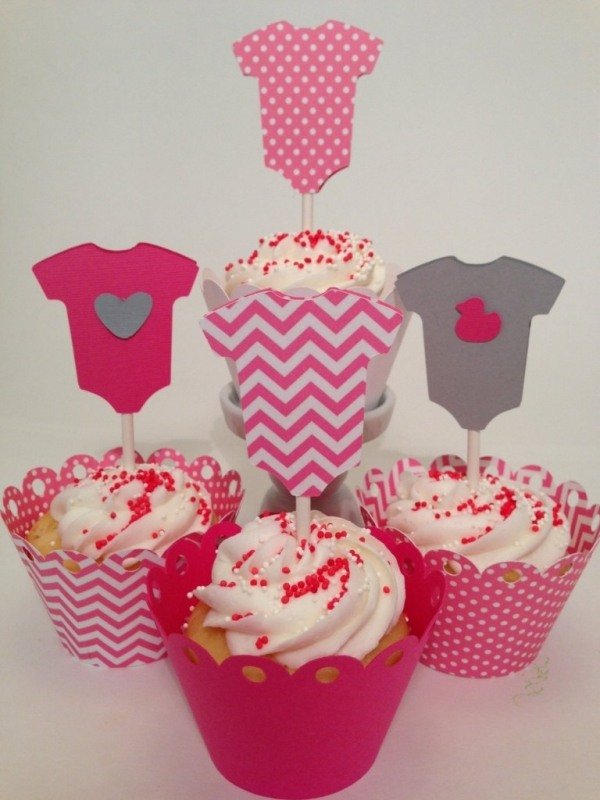 Förslag-baby shower-cupcakes-toppers-paper-rompers