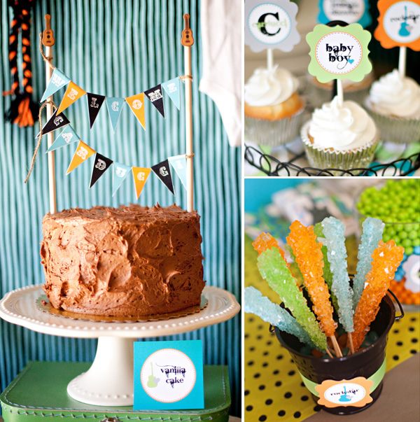 idéer-baby-shower-boy-choklad-cake-cupcakes