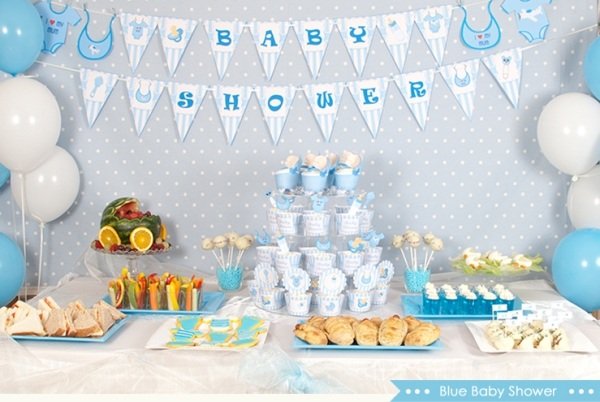 idéer-baby-dusch-pojke-blå-cupcakes-smörgåsar