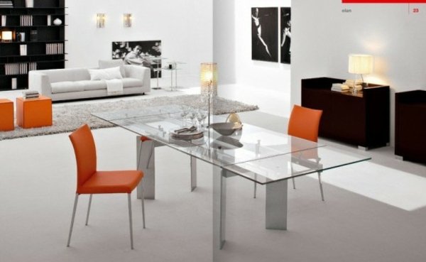 orange stolar glasbord matsal