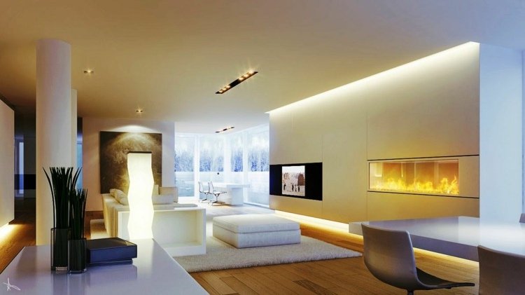 indirekt belysning vardagsrumsmöbler modern väggspis