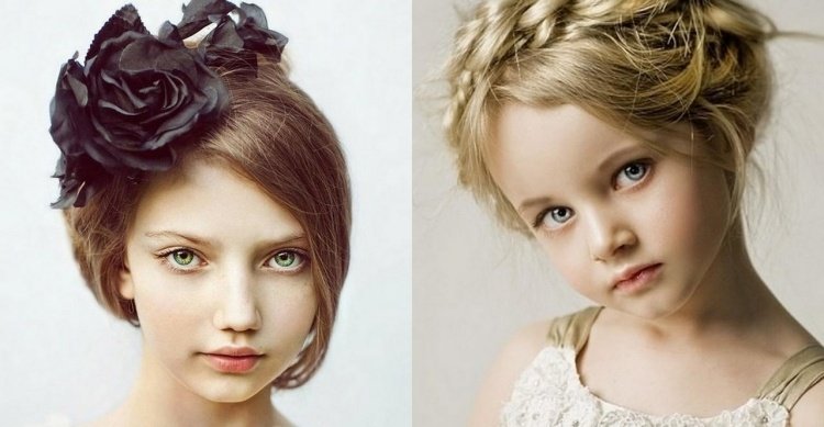 Flickor frisyrer kreativ-updo-flätad-hår-blomma-känslig-prinsessa