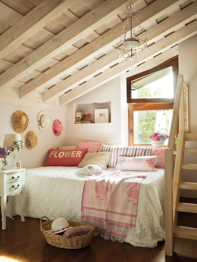Sovrumsideer sluttande tak design-shabby-chic-look-romantisk