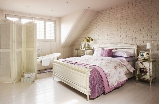 sovrum-loft-design-shabby-chic-vit-lila-färger