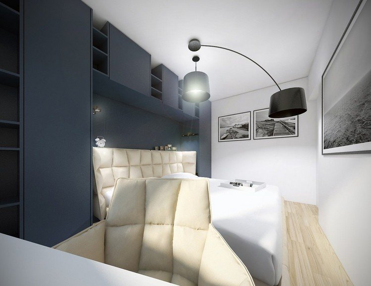 heminredning-idéer-sovrum-hängande-skåp-över-säng-högt sänggavel