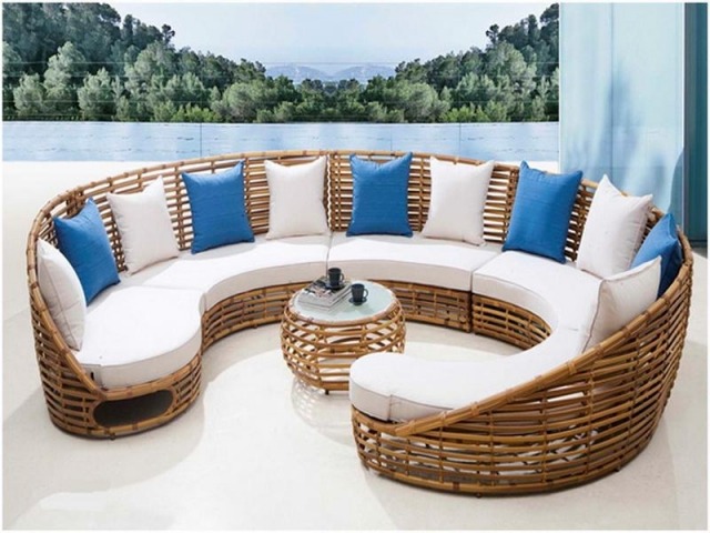 rund soffa soffbord-trä terrasser inredning idéer maritim atmosfär