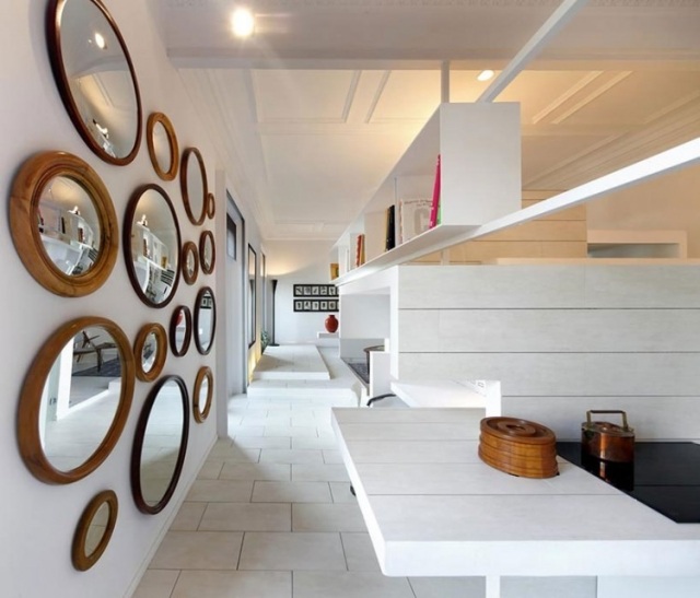 Dekorationer-speglar rund-vit-vägg design idéer