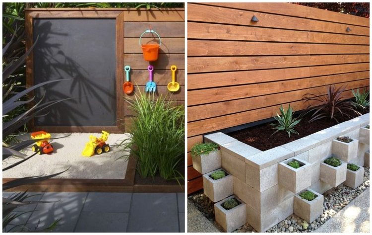 trädgård design-gör-det-själv-sandlåda-cement-block-planter