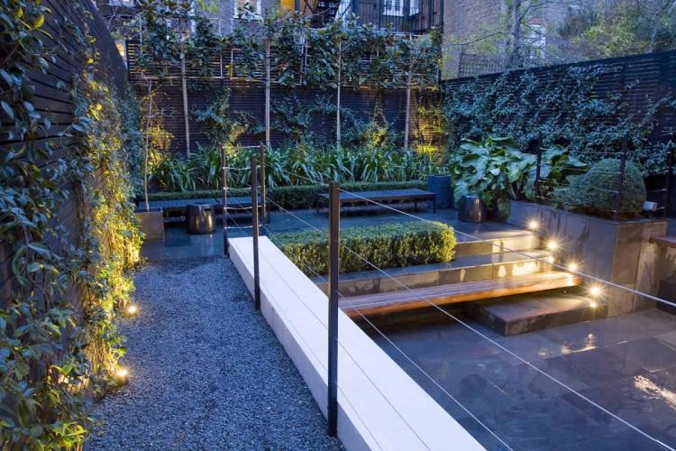 trädgård design-natt-belysning-trappor