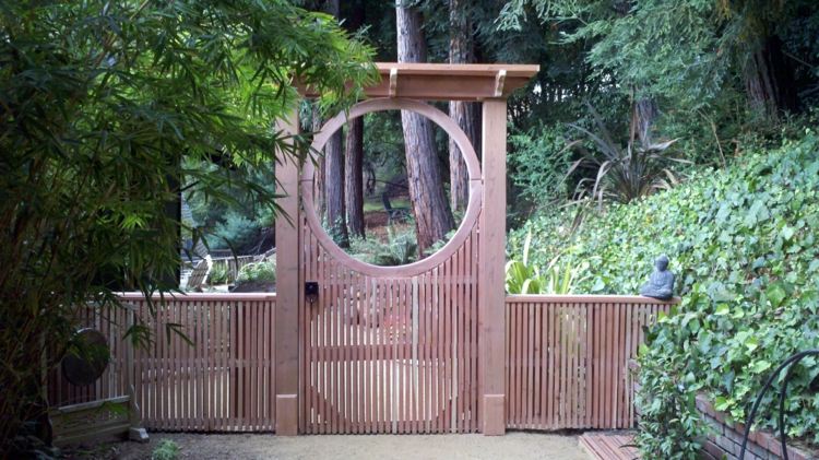 trädgårdsportar och trädgårdsdörrar trä kinesiskt hål gör idé