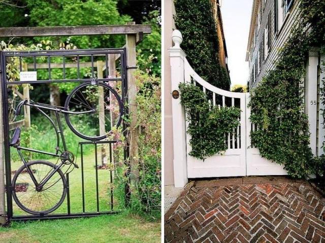 Upcycling idéer-cykel trädgård grindar idéer vita gjorda av trä-klassiker