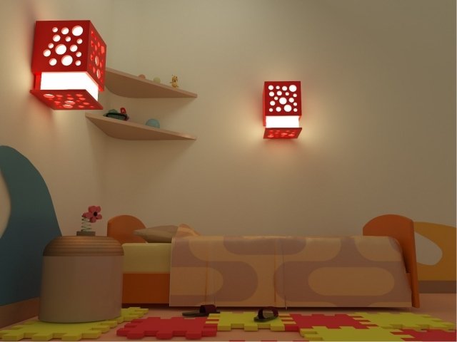 designer-vägglampor-röd-led-ljus-CUBE-ZURI-DESIGN