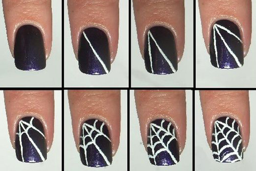 Καλύτερα σχέδια τέχνης Spider Web Nail Art