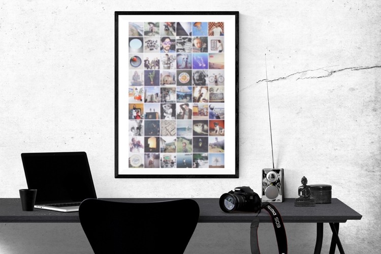 Sätt ihop semesterbilder som ett collage och lägg på som en affisch i stort format