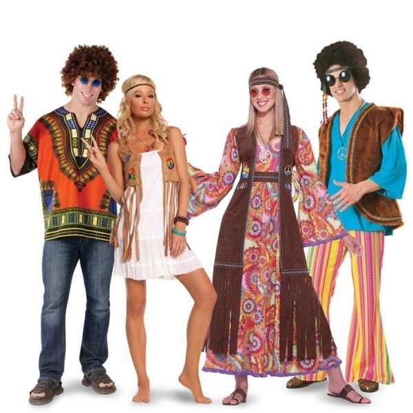 Hippie vänner-kostymer idéer-för vänner-karneval artikel peruker