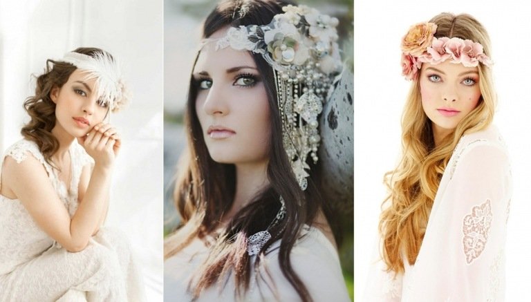 Boho och retro hårprydnader och tillbehör med blommor