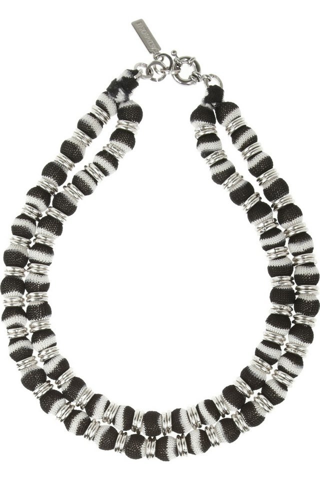svart-plast-pärla-boll-form-kort halsband