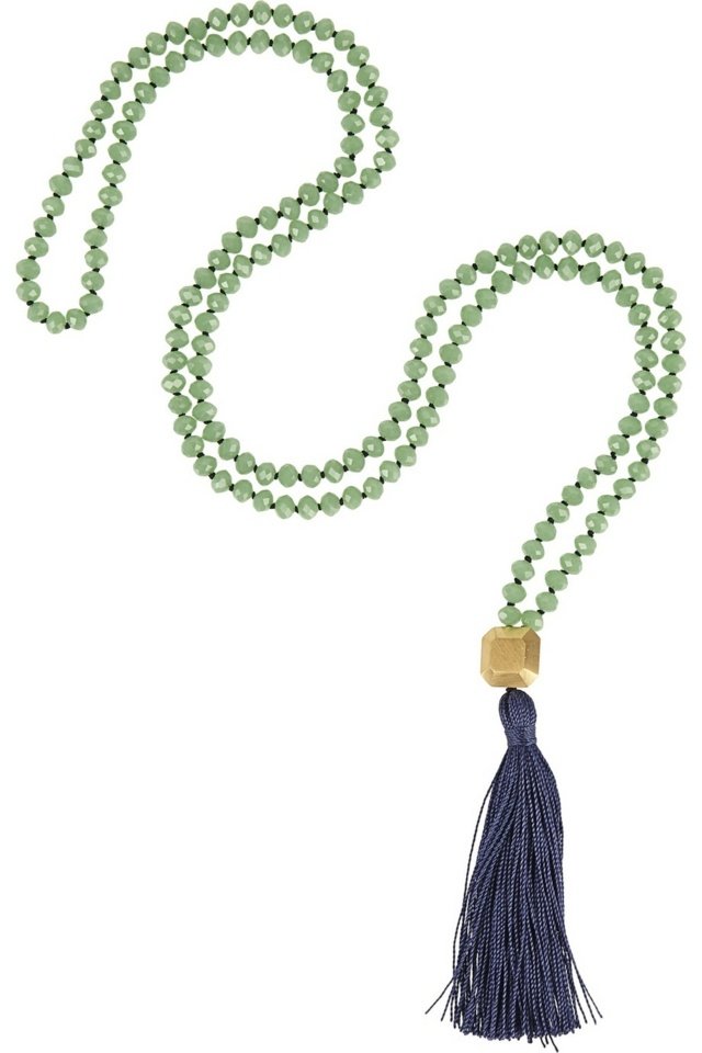 ljusgrön-plast-pärla-lång-kedja-med-en-hängande-i-krage-form