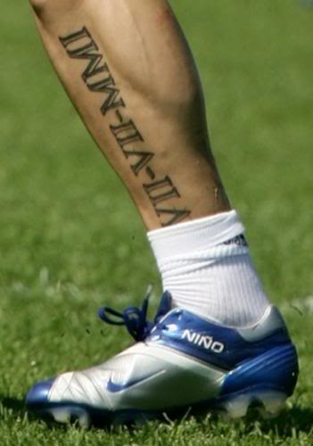 Fernando Torres Tattoo jalka-roomalaiset numerot