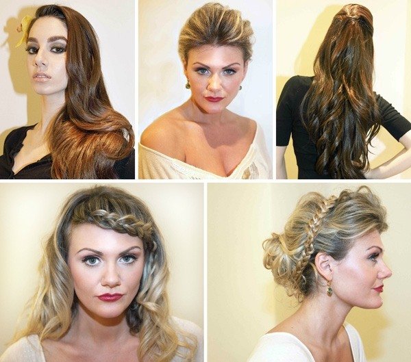 5-varianter-bröllop-frisyrer-långt-hår-collage