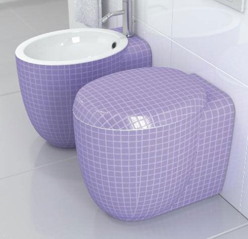 toalettdesignidéer för elegant badrum lila