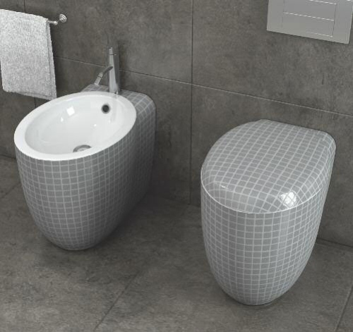 toalettdesignidéer för snyggt grått badrum