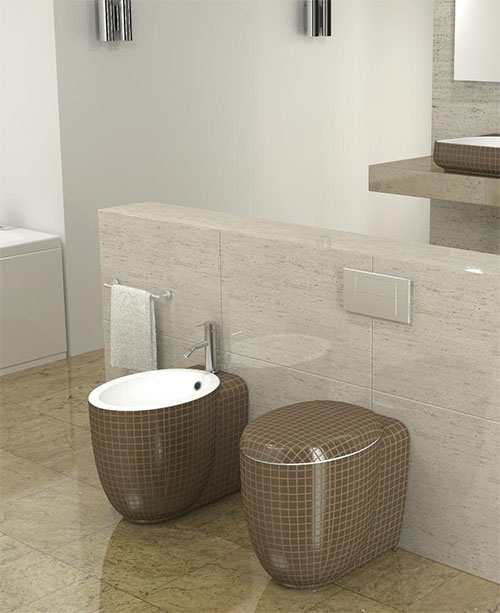 idéer för toalettdesign för snyggt badrum brun