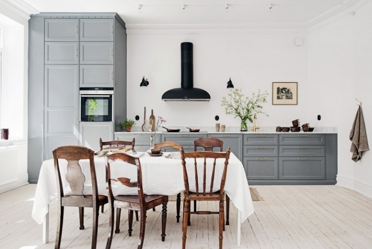 Idéer-litet-kök-skandinaviska-grå-träskåp
