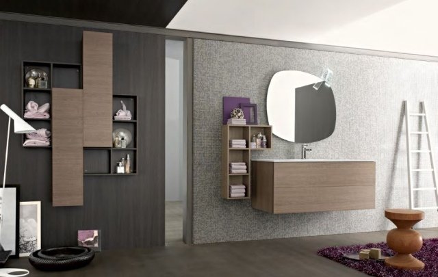 moderna badrumsmöbler idéer WIND-möbler-trä-hyllor