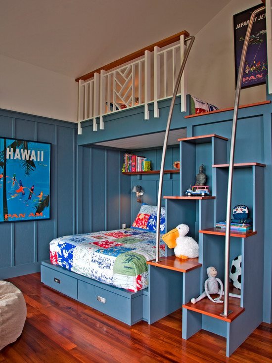 möbler barnrum för pojkar våningssäng trappor cederparkett