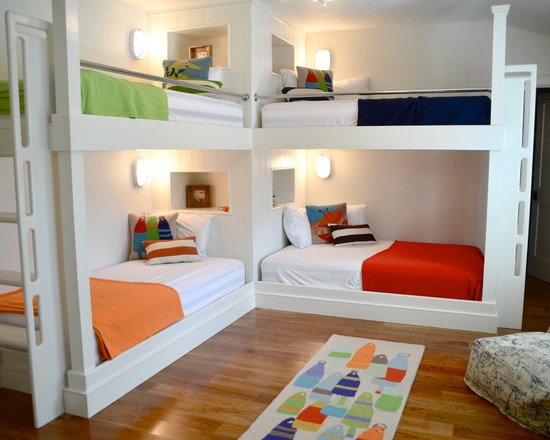 barnrum för flera barnmöbler våningssängar starka färger
