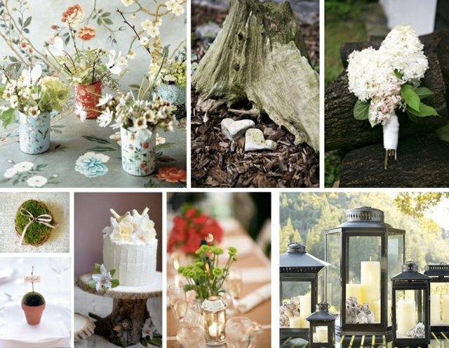 Tapet dekorerade lyktor blomsterarrangemang växter placera kort