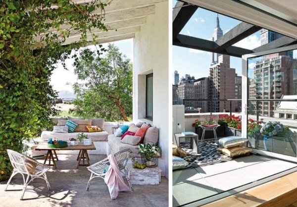Veranda-lantlig-charm-stad-balkong-takterrass-moderna glasräcken