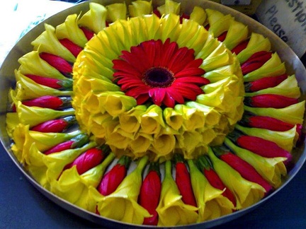 Rangoli με πλωτά λουλούδια