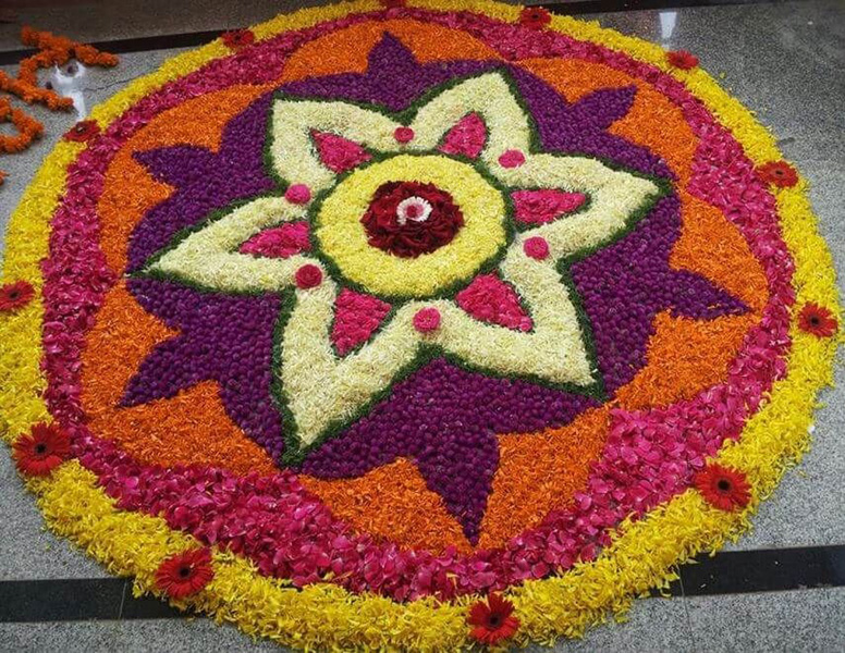 Σχεδιασμός λουλουδιών Rangoli για αρχάριους