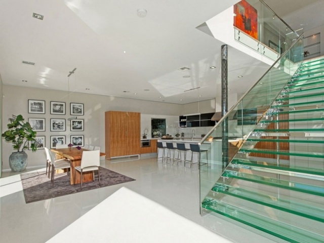 Stringer trappa trappa material-glas modern design trappor loft lägenhet