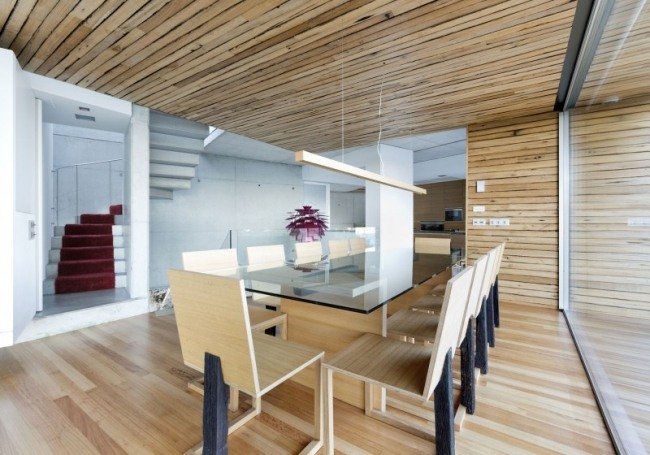 matsalsidéer träpanelglas bordsskiva Dezanove House