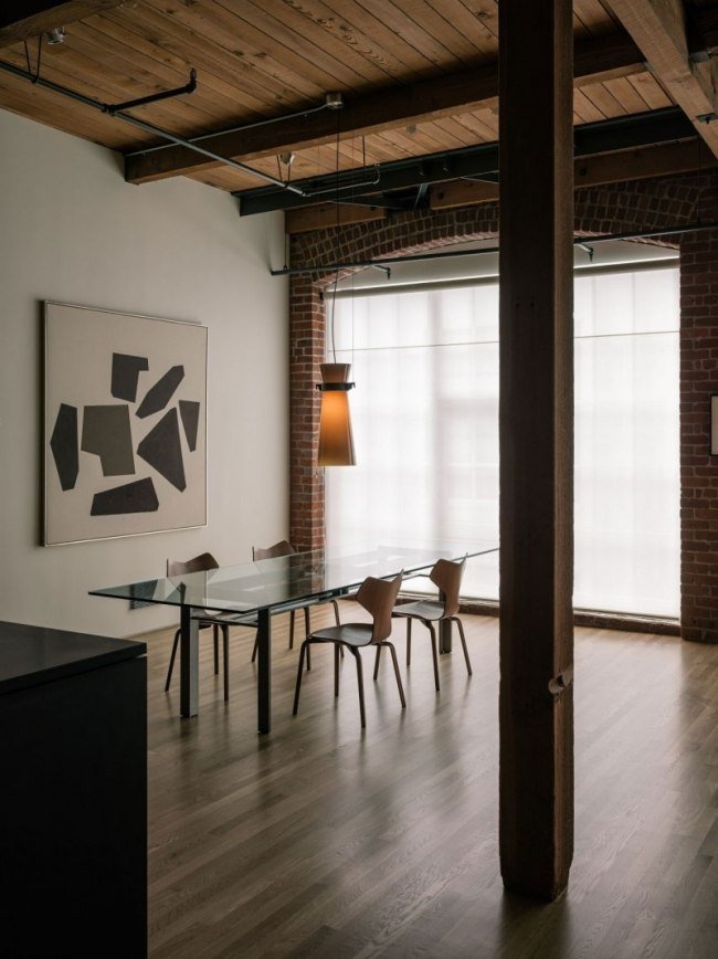 modern lägenhet glasplatta laminatgolv väggdekoration
