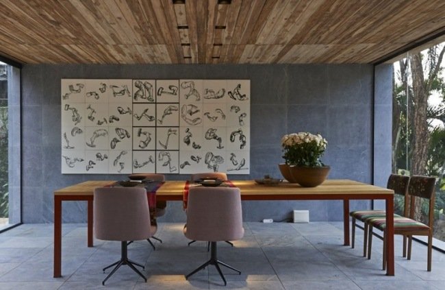 moderna matsalsidéer trä matbord eklektisk casa cor